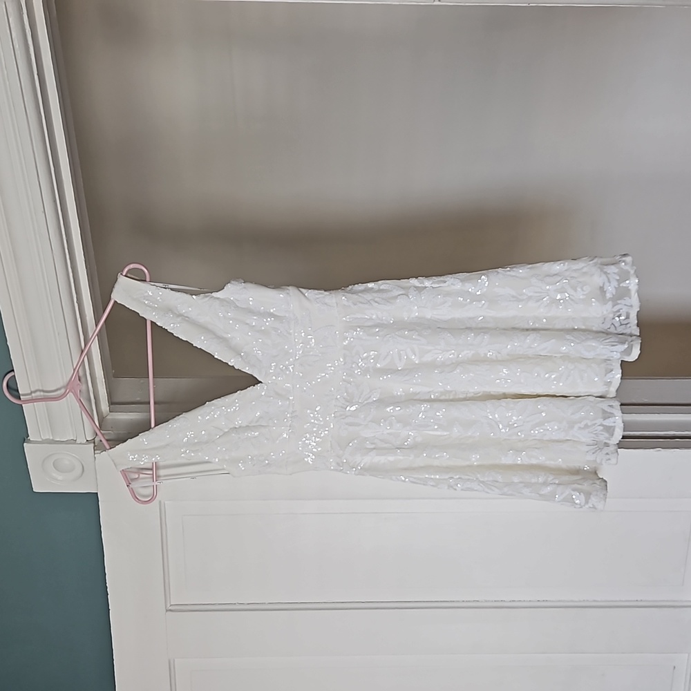 Lulu's white sequin skater dress